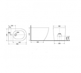 Біде підлогове TOTO NC з переливом керамика білий BW761B