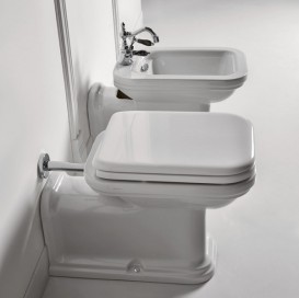 Біде підлогове подовжене Kerasan Waldorf чаша прямокутна білий / хром 4120K1