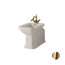 Біде підлогове подовжене Kerasan Waldorf чаша прямокутна чорний глянсовий / бронза 4120K6