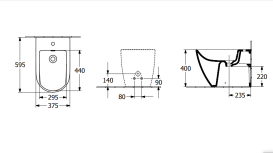 Биде напольное Villeroy & Boch Subway 3.0 37х60 см санитарная керамика альпийский белый 44710001