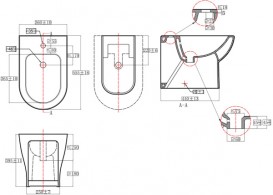 Біде підлогове Volle Fiesta 55.5х36 см з отвором під змішувач кераміка колір білий 13-77-235