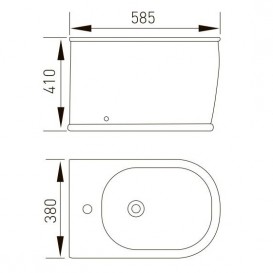Біде підлогове Volle Puerta 58.5х38 см з отвором під змішувач кераміка колір білий 13-16-078