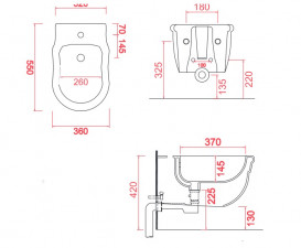 Біде підвісне ArtCeram Hermitage 36х55 см кераміка білий HEB003 01;00