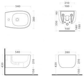 Биде подвесное Flaminia Bonola BN218
