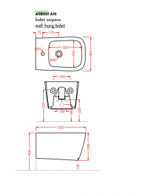 Биде подвесное ArtCeram A16 52,5х36 см санфарфор белый матовый ASB001 05;00