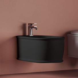 Биде подвесное ArtCeram Atelier 37,5х52,5 см керамика черный матовый ATB001 17;00