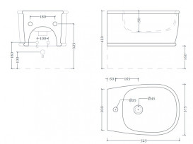 Біде підвісне ArtCeram Atelier 37,5х52,5 см кераміка зелений ATB001 43;00