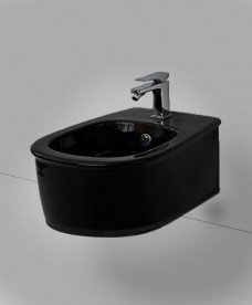 Біде підвісне ArtCeram Azuley 37х52,5 см чорний глянсовий AZB001 03; 00