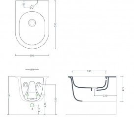 Биде подвесное ArtCeram Chic 38х53,5 см керамика terrazo chiaro CHB001 89;00