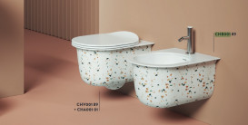 Биде подвесное ArtCeram Chic 38х53,5 см керамика terrazo chiaro CHB001 89;00