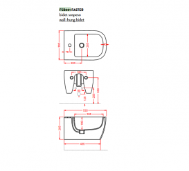 Биде подвесное ArtCeram Faster 36,5х53 см чёрный глянцевый FSB001 03;00