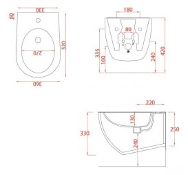 Біде підвісне ArtCeram File 2.0 36х52 см санфарфор червоний корал FLB001 14; 00