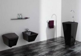 Биде подвесное ArtCeram Jazz 36х53,5 см керамика черный матовый JZB001 17;00