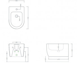 Биде подвесное ArtCeram Monet 36х52 см керамика белый матовый MNB001 05;00