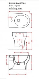 Биде подвесное Artceram Smarty 2.0 35х50 см белый глянцевый SMB001 01;00