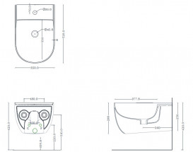 Биде подвесное ArtCeram The One 35х52 см керамика синий THB001 16;00