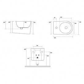 Біде підвісне Axa DP 36х50,5 см кераміка чорний матовий 8402007