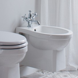 Біде підвісне Burlington 35.5x50 см санфарфор білий Р11