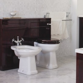 Біде підлогове Burlington 39.5x56.5 см санфарфор білий P4