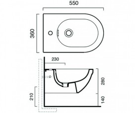Биде подвесное Catalano Canova Royal 36х55 см керамика белый 1BSCR00