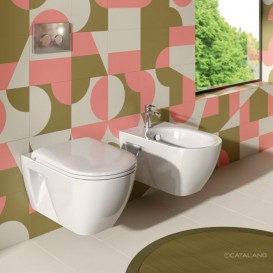 Біде підвісне Catalano Colori Sfera 55х35 см 1 отвір під змішувач колір цемент матовий 1BSF54CS