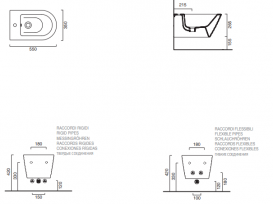 Биде подвесное Catalano Gold & Silver безободковое с одним отверстием керамика волна белый/серебро 1BS55ZEBA