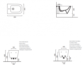 Биде подвесное Catalano Green безободковое с одним отверстием керамика белый 1BS55GR00