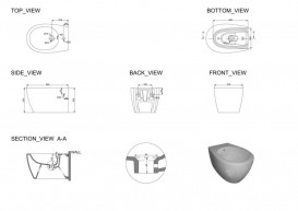 Біде підвісне Devit Acqua 37х54 см санфаянс білий 2020155