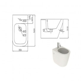 Біде підвісне Devit UP 35х52 см санфаянс білий 2020120