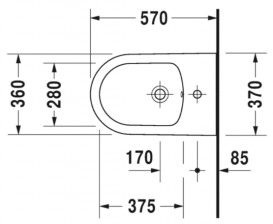 Біде підвісне Duravit ME by Starck з переливом 2288150000