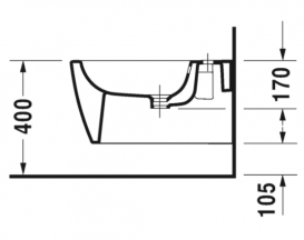 Біде підвісне Duravit ME by Starck з переливом 2288150000