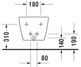 Біде підвісне Duravit ME by Starck з переливом 2288150000