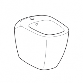 Биде напольное Geberit Citterio приставное к стене закрытая форма санфарфор белый KeraTect 500.538.01.1