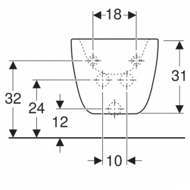 Биде подвесное Geberit Citterio закрытой формы санфарфор белый KeraTect 500.539.01.1