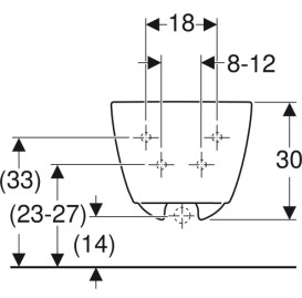 Биде подвесное Geberit iCon 35,5х53 см сантехнический фарфор белый матовый 501.898.JT.1