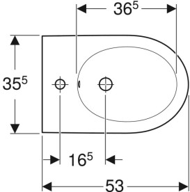 Биде подвесное Geberit iCon 35,5х53 см сантехнический фарфор белый матовый 501.898.JT.1