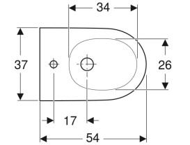 Биде подвесное Geberit One 37х54 см сантехнический фарфор белый матовый 500.690.JT.1