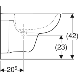 Биде подвесное Geberit Selnova 35х53 см сантехнический фарфор белый 500.264.01.7