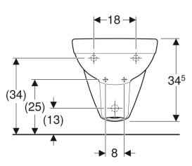 Биде подвесное Geberit Selnova Compact 35,5х48 см сантехнический фарфор белый 500.368.01.7