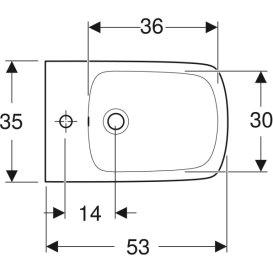 Биде подвесное Geberit Selnova Square 35х53 см сантехнический фарфор белый 500.271.01.5
