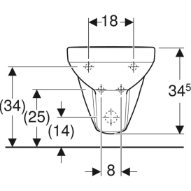 Биде подвесное Geberit Selnova Square 35х53 см сантехнический фарфор белый 500.271.01.5