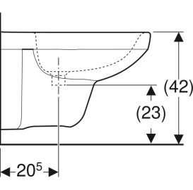 Биде подвесное Geberit Selnova Square 35х53 см сантехнический фарфор белый 500.271.01.5