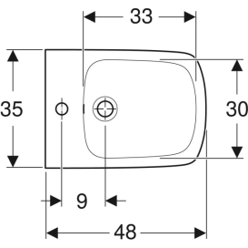 Биде подвесное Geberit Selnova Compact 35х48 см сантехнический фарфор белый 500.272.01.7