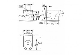 Біде підвісне Grohe Essence без сидіння білий 3957400H