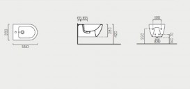 Биде подвесное GSI Pura без скрытого крепежа (с установкой снизу) 8865 1 11