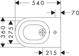 Биде подвесное Hansgrohe EluPura Original S 36х54 см керамика HygieneEffect белый 62045450