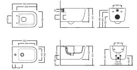 Биде подвесное Hatria Bianca 52,5х36 см керамика белый матовый A1Y1X525