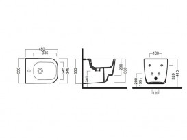 Біде підвісне Hatria Fusion Q48 35х48 см білий YXJ8