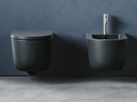 Биде подвесное Hatria Fusion 53х35,5 см фаянс черный матовый A0Y9B802