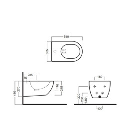 Біде підвісне Hatria Fusion 54х35,5 см санітарний фарфор білий 00Y1D901